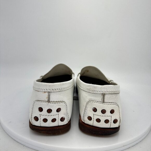 Tod's Penny Loafers White Leather Slip On Driving Flat Women Shoes Sz 7 EU 37 - Picture 6 of 13